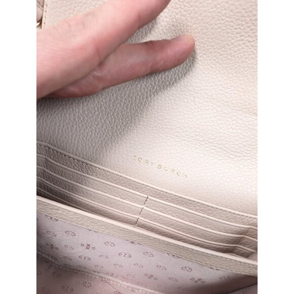 Tory Burch Bombe Flat Wallet Crossbody Pink READ Small Leather - Picture 7 of 13